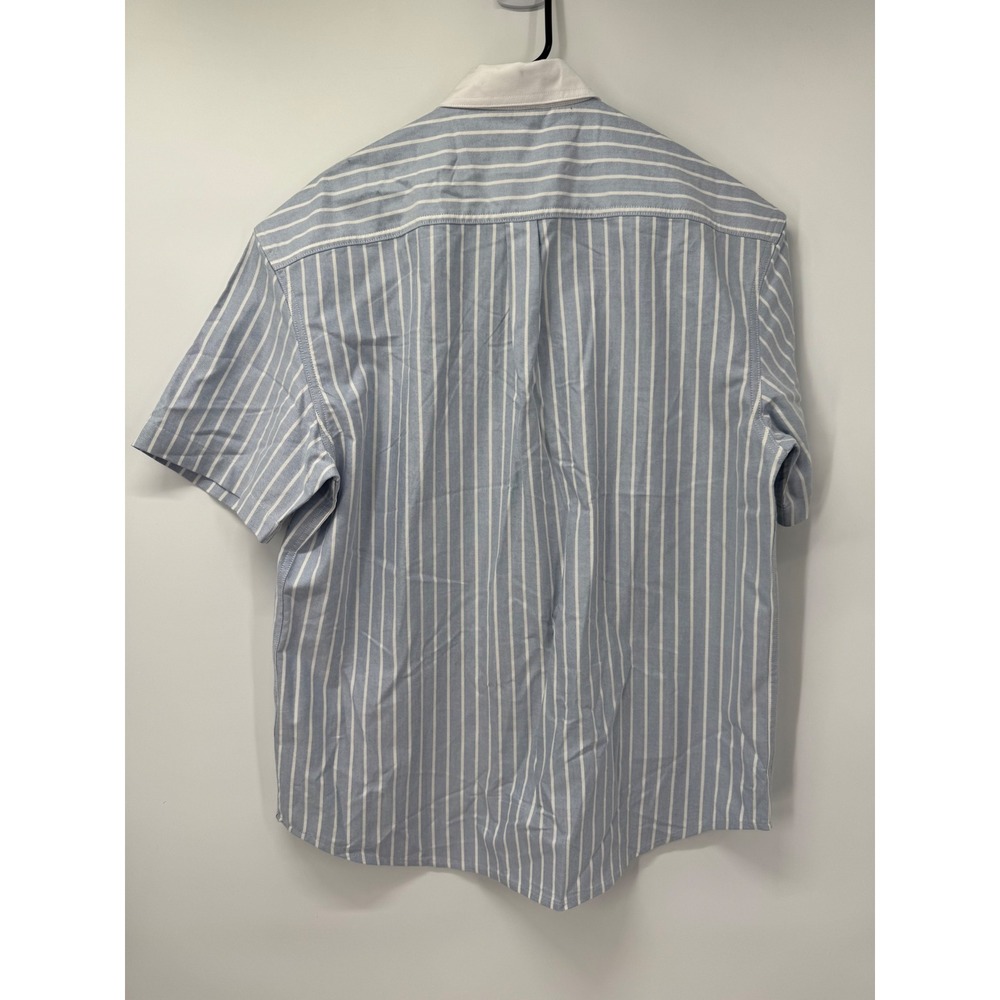 Scotch & Soda Amsterdam Men Sz M Boxy Pinpoint Stripe Riviera Short Sleeve Shirt - Picture 2 of 7